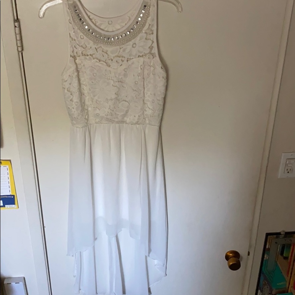 White high low dress